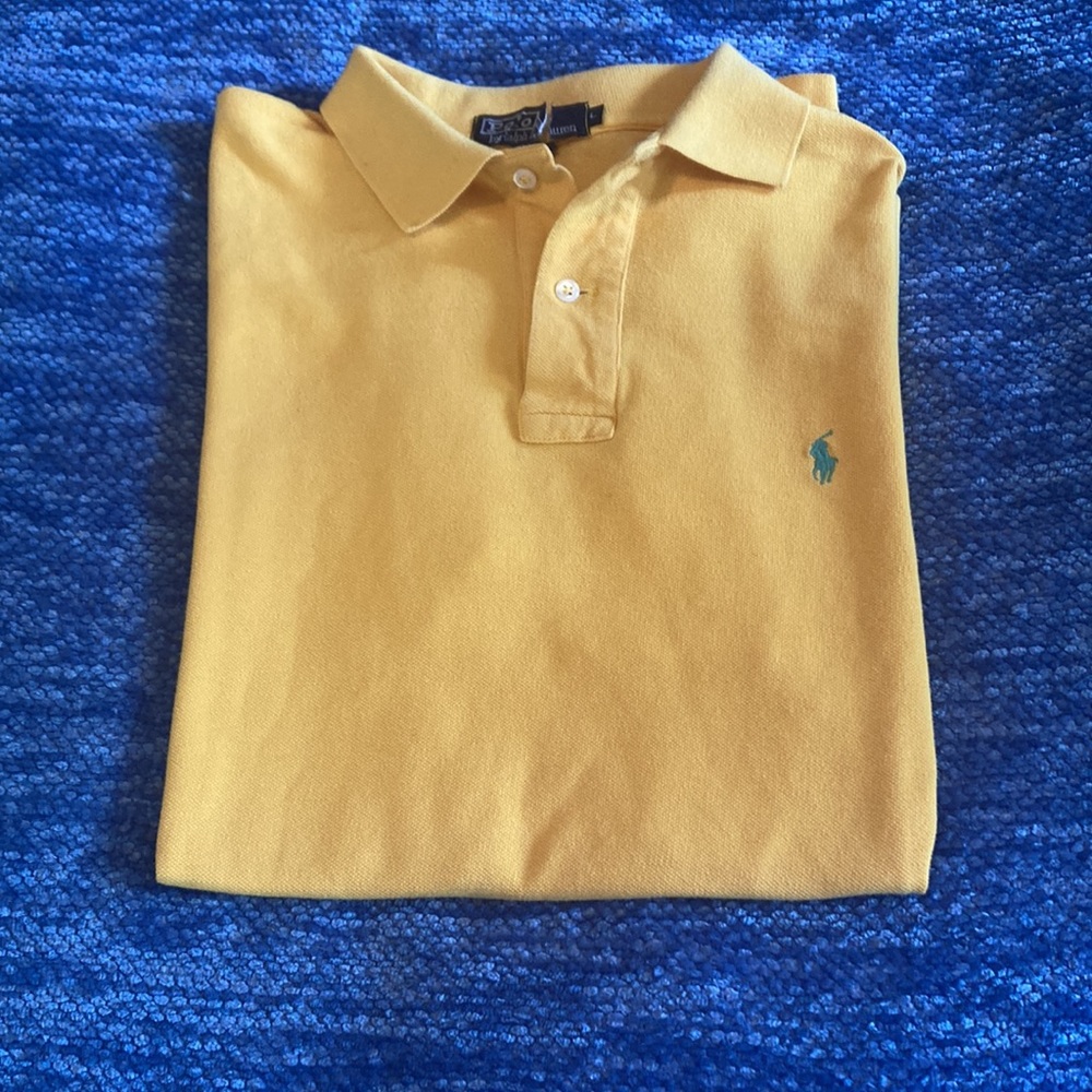 Large yellow Ralph Lauren polo shirt